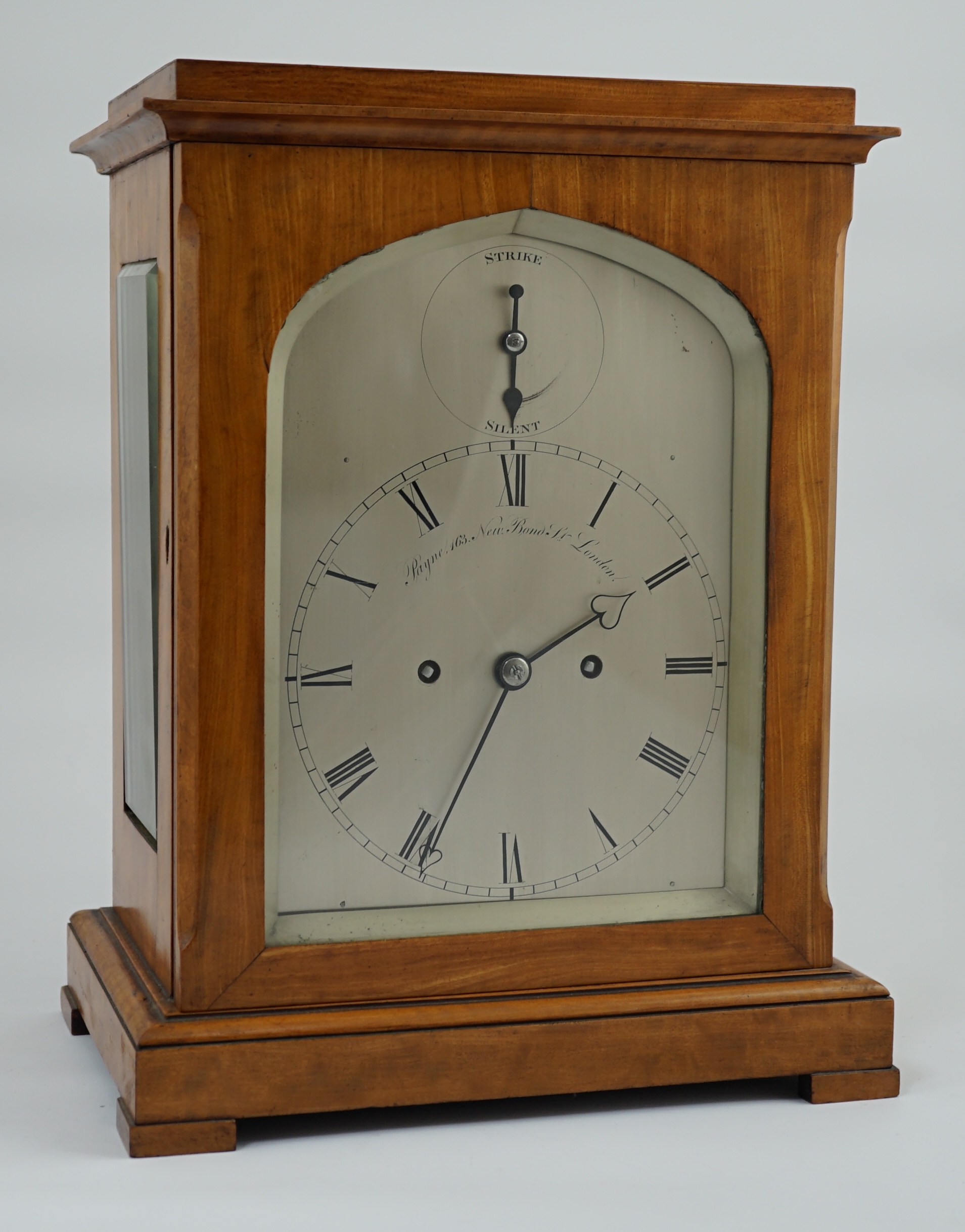 Payne, 163 New Bond Street, London. A Victorian satinwood cased eight day bracket clock